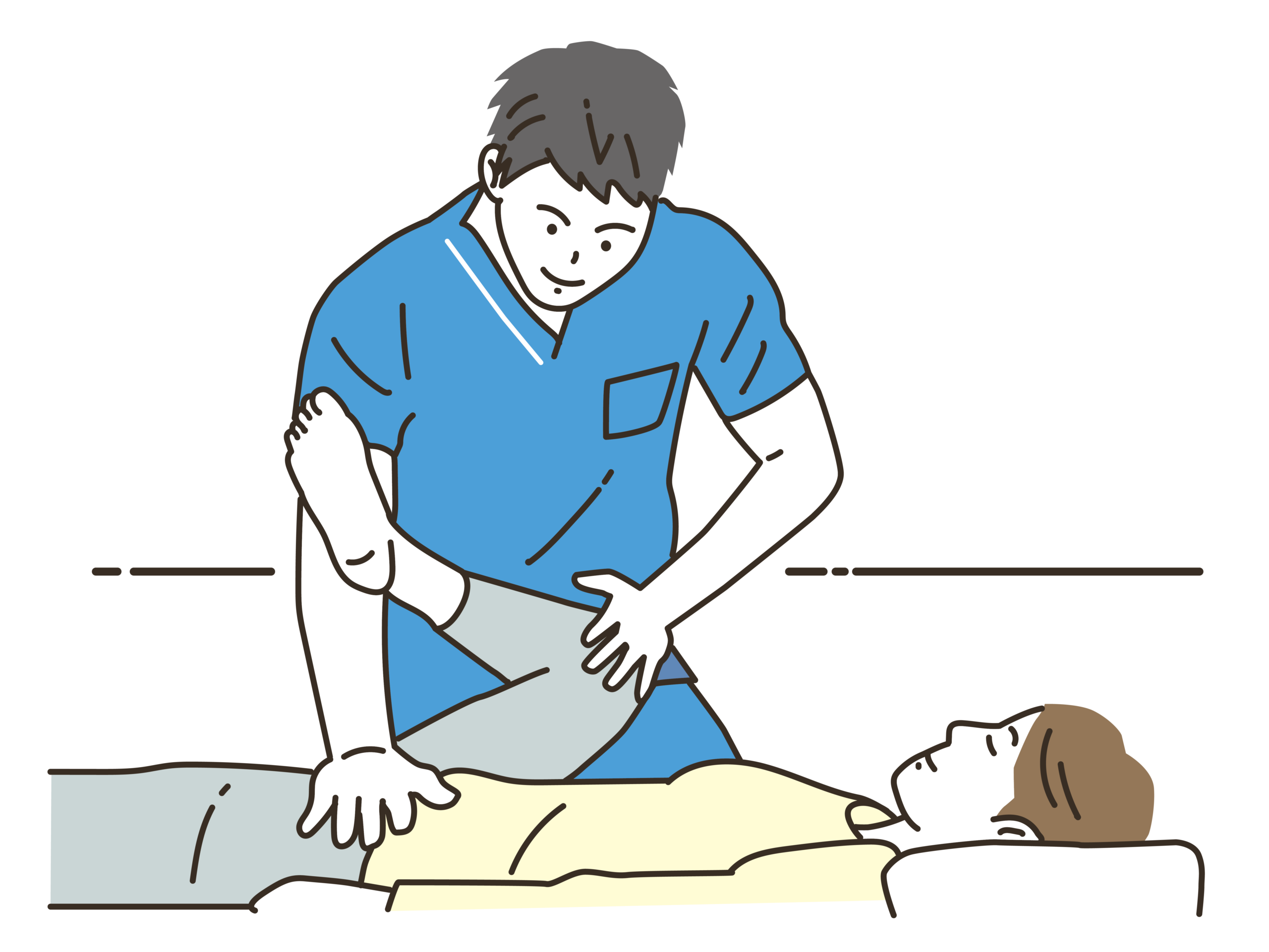 施術をしている男性のイラスト