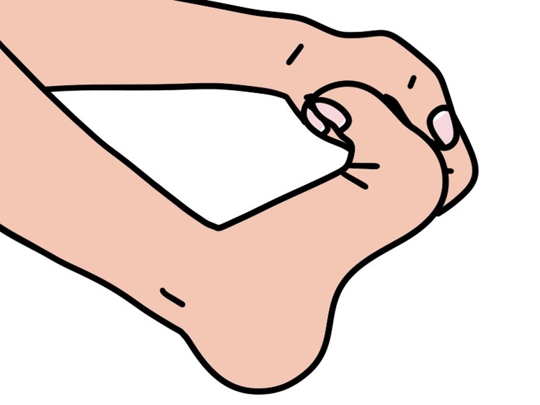 足がつった時のストレッチのイラスト